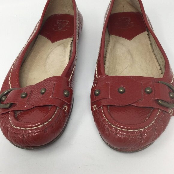 FRYE RED MOCCASINS LOAFER FLATS LEATHER 8M - Picture 3 of 15